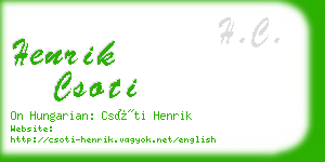 henrik csoti business card